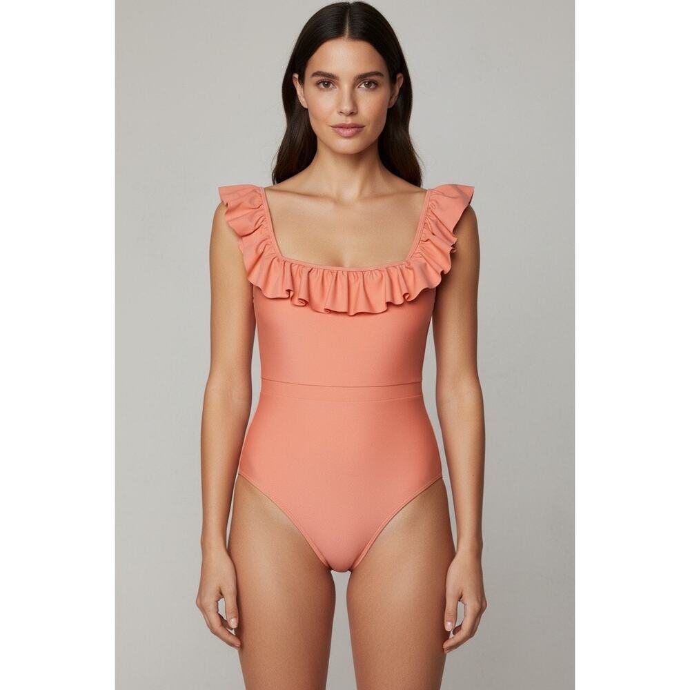 Minnow Swim NWT Coral Ruffle Trim One Piece Swimsuit XS
